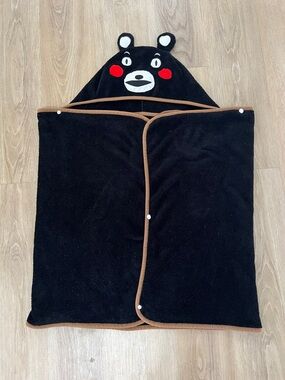 Kumamon Kumamoto Fleece Hooded Baby Towel Blanket